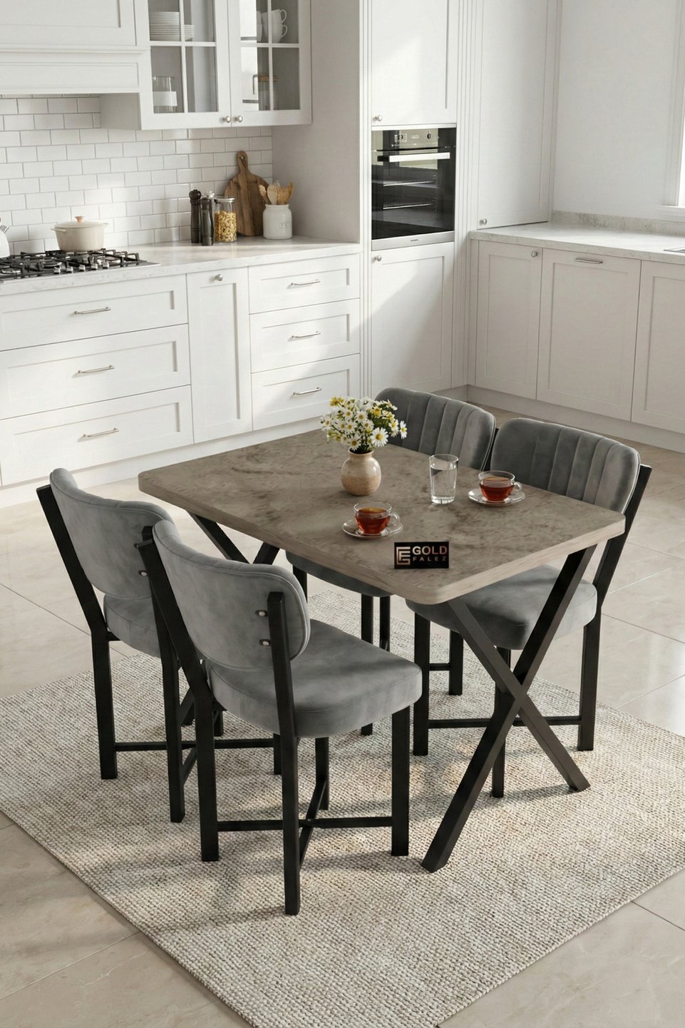 Elma Set tavolo da cucina – Grigio antracite