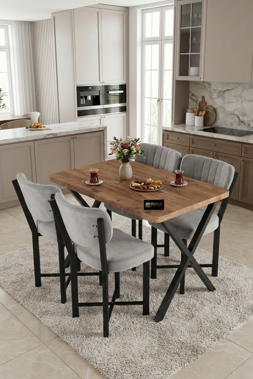 Elma Conjunto de mesa de cozinha 4