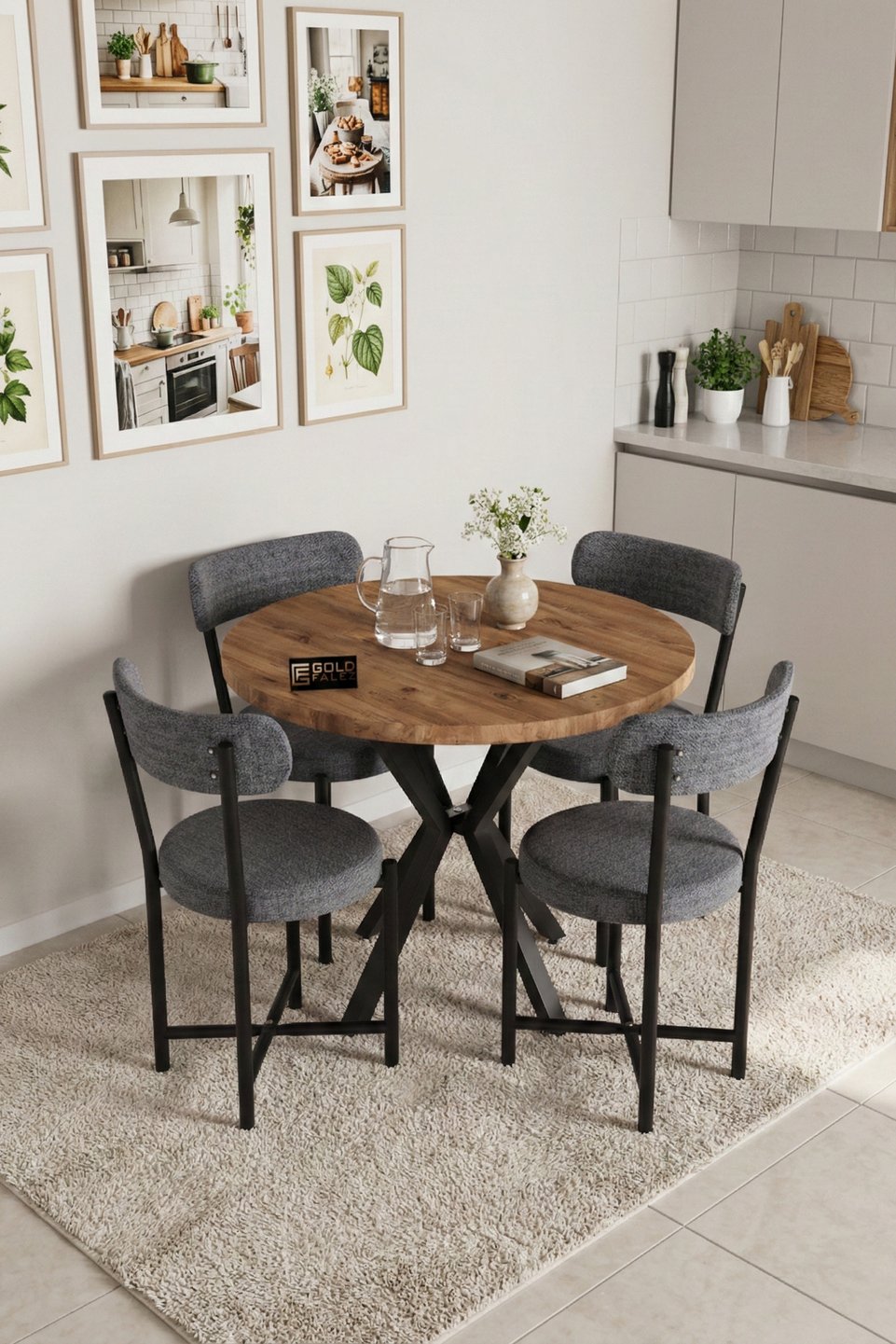 Teddy Conjunto de mesa de cocina – Gris antracita