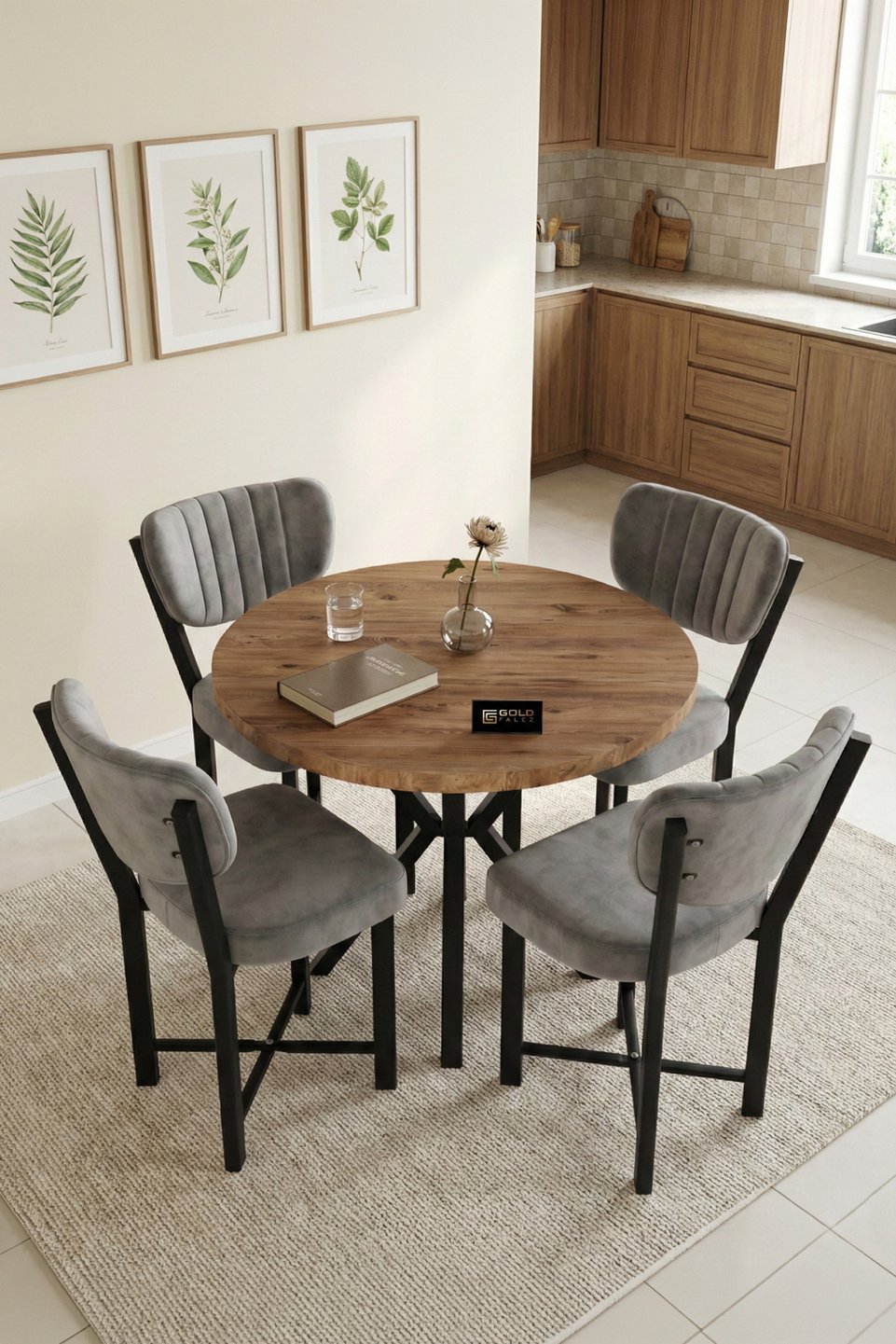 Elma Set tavolo da cucina – Grigio antracite