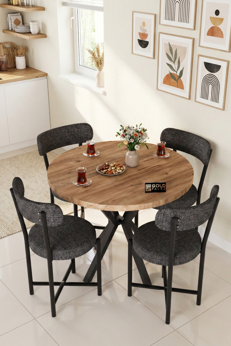 Teddy Set tavolo da cucina – Multicolore antracite