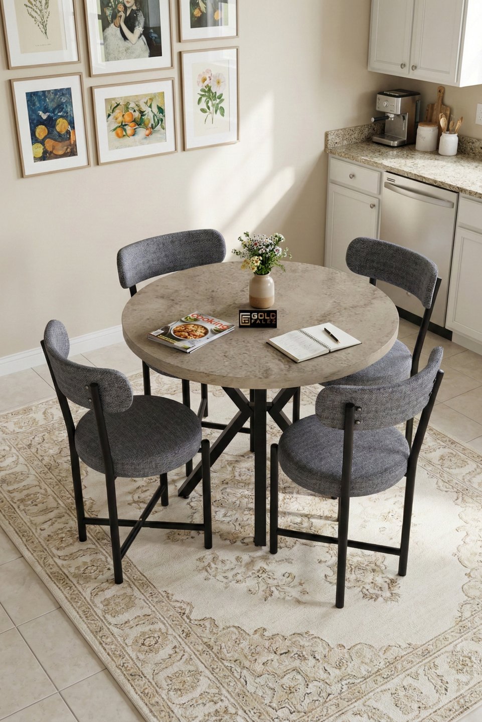 Teddy Set tavolo da cucina – Écru antracite