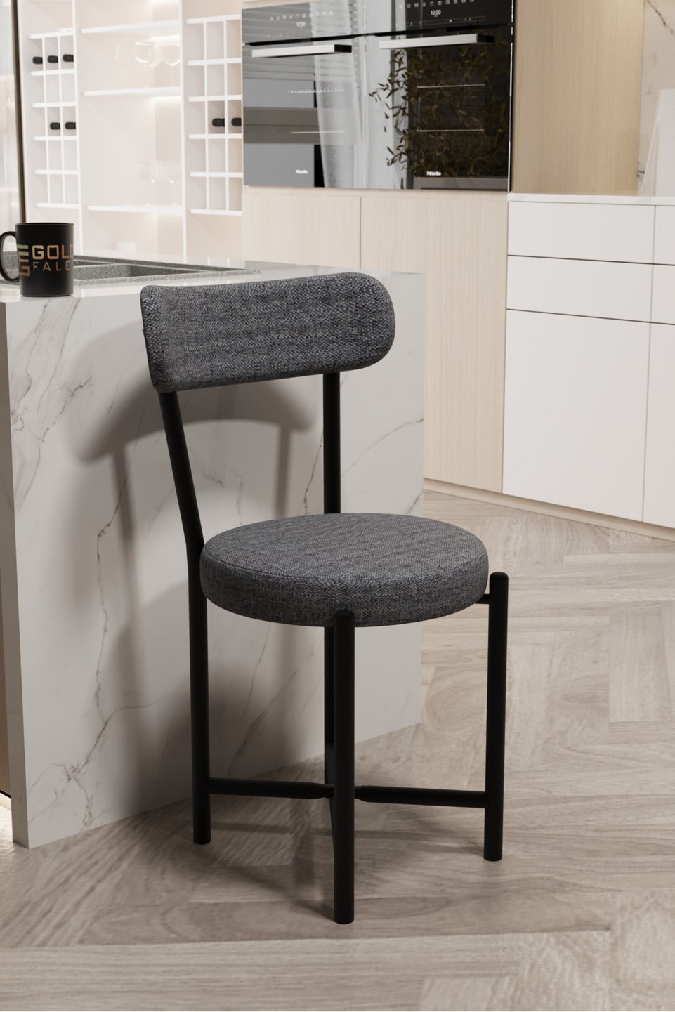 Teddy Silla de cocina con patas metálicas 4