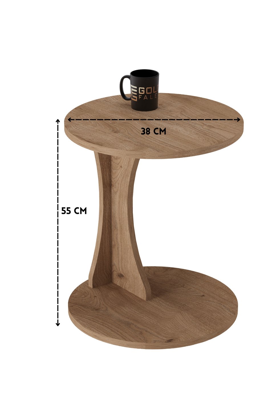Tavolino d'appoggio a C rotondo 2