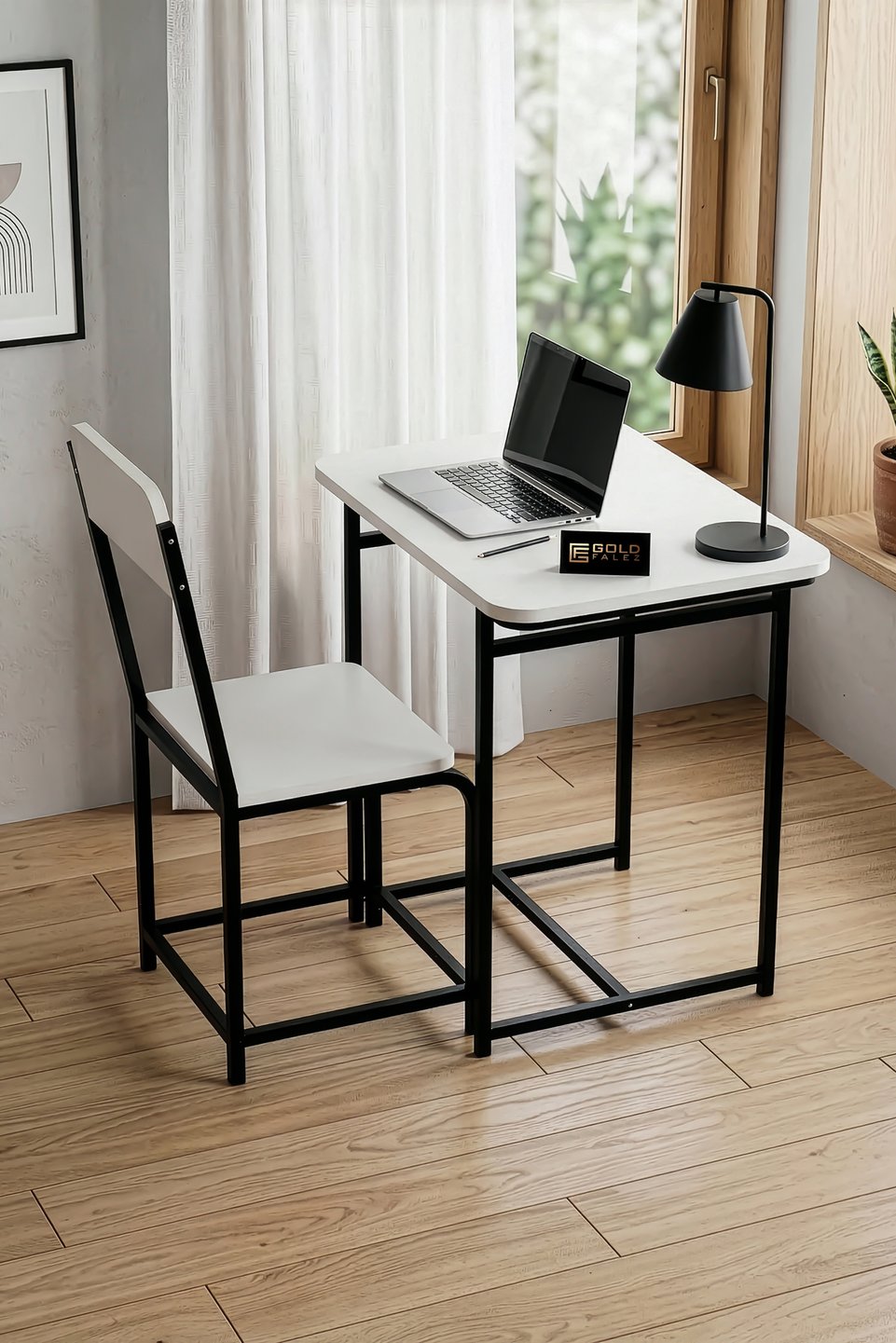 Bureau Minor Classic en panneau de particules mélaminé blanc 2