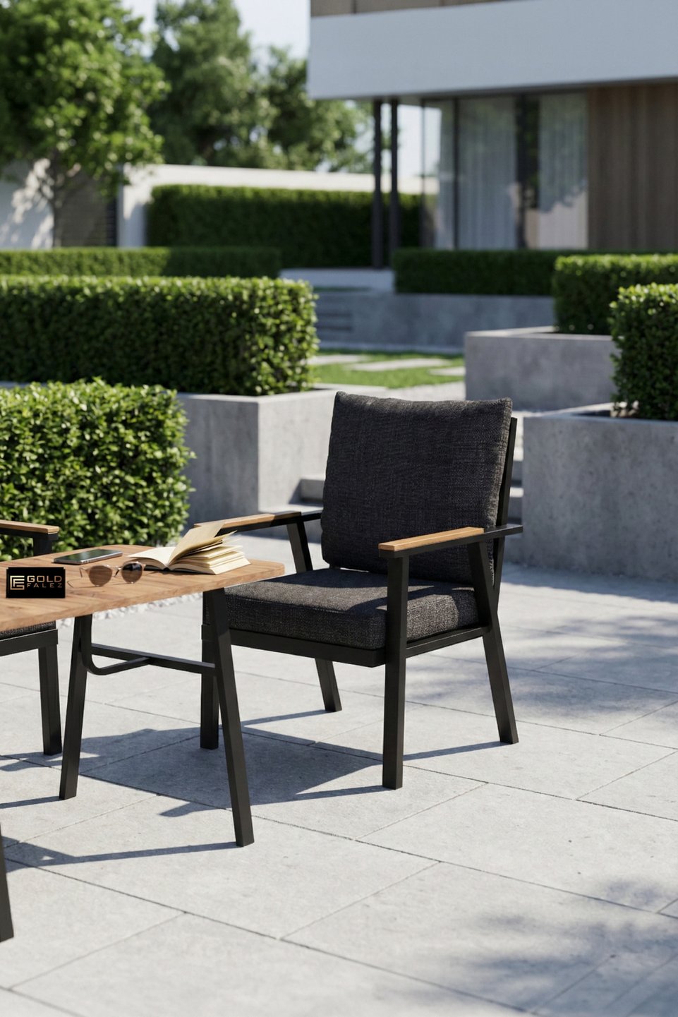 Metalen tuinset met kussens 5