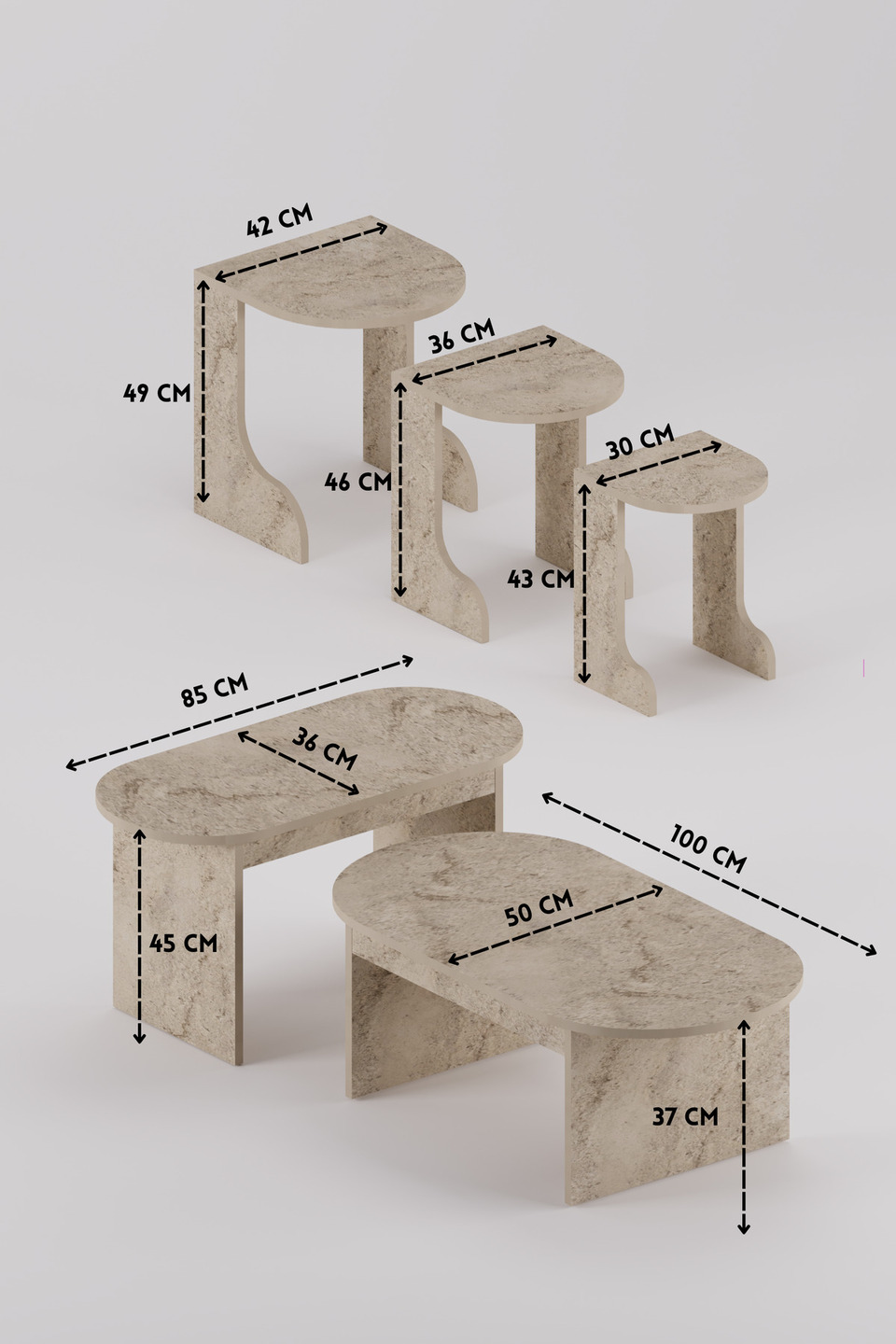 Setro Set di tavolini da salotto 4