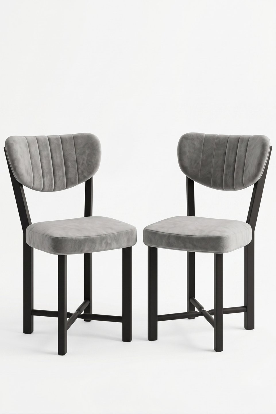 Elma Set di sedie da cucina con gambe in metallo 4