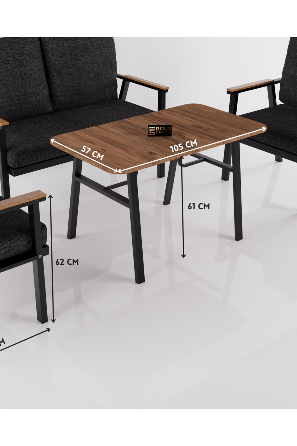 Mesa de jardim retangular 2