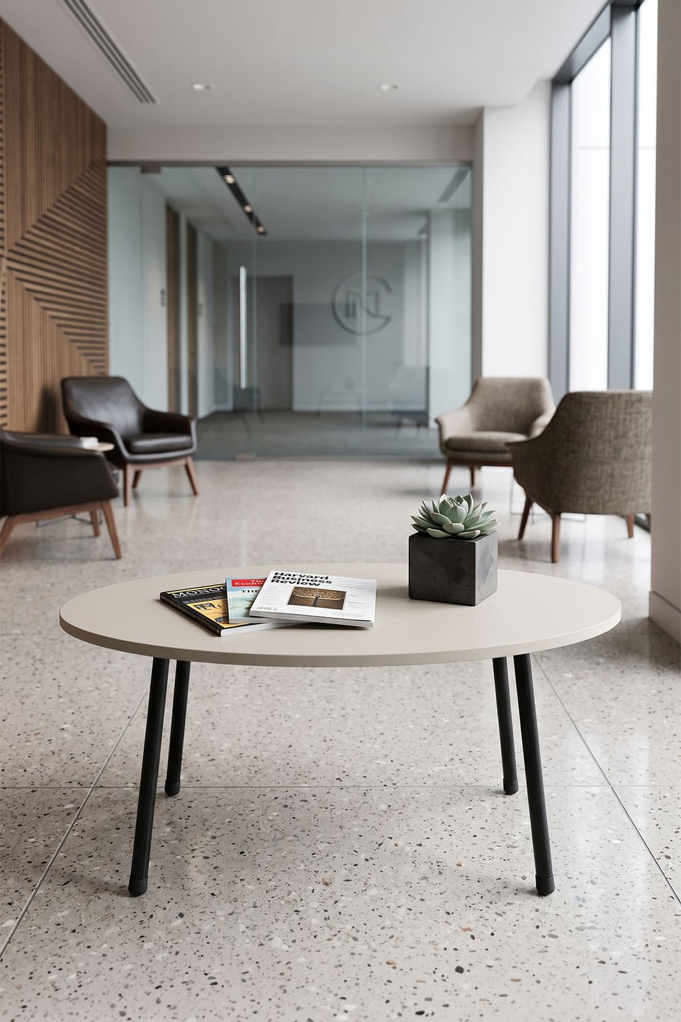 Ovale salontafel met metalen poten 7