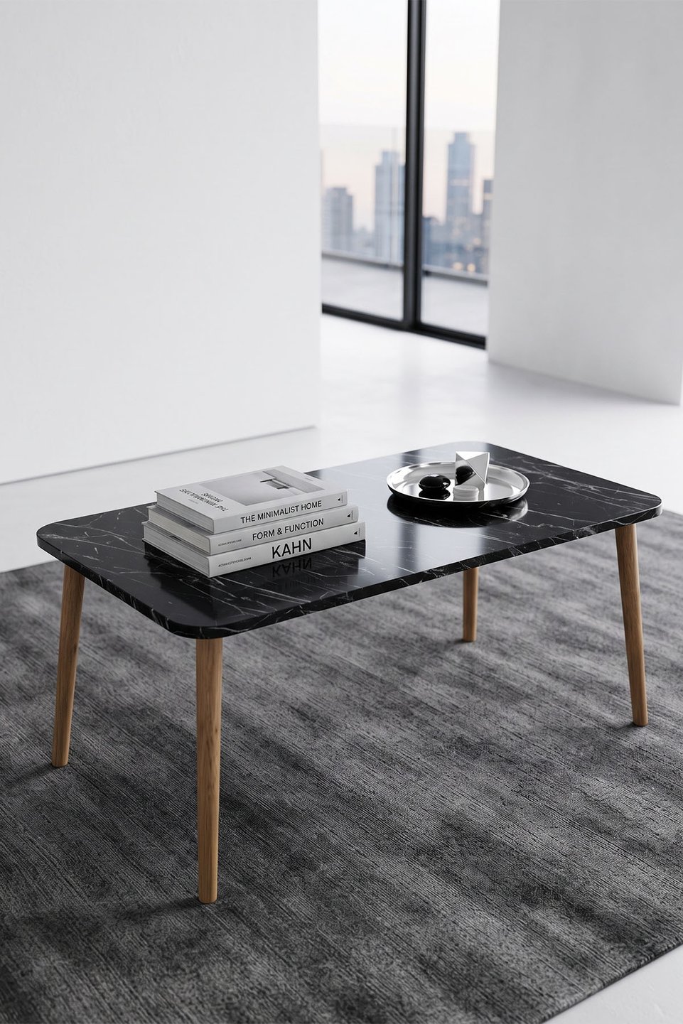 Mesa de centro cuadrada con patas torneadas 2