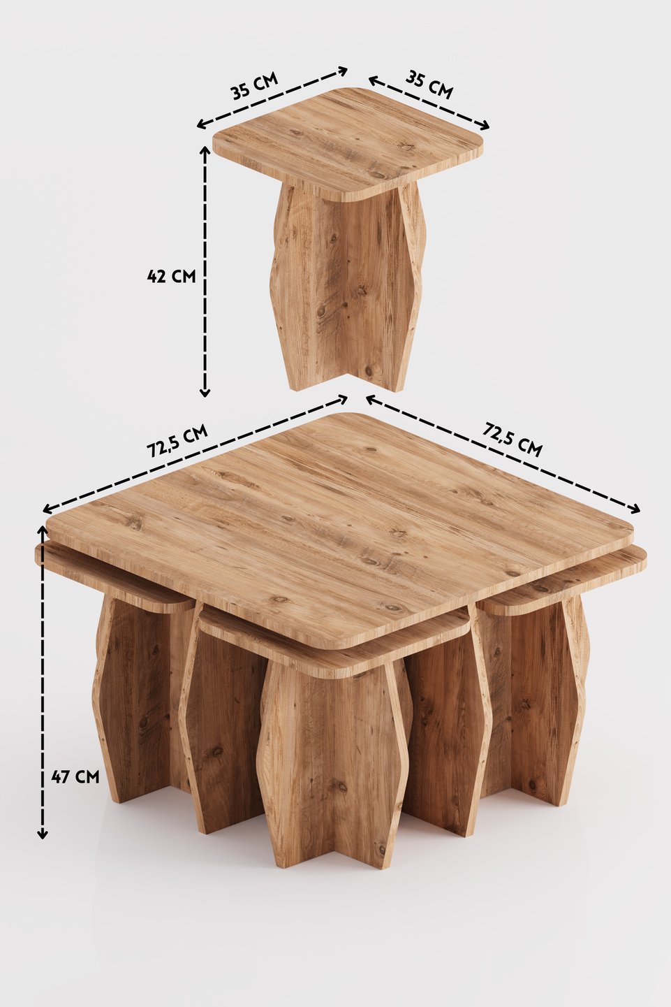 Set tavolino da salotto e tavolini a nido 8