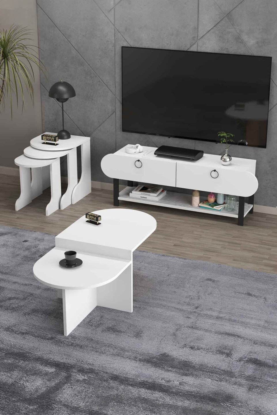 Setro Conjunto de mesa y mueble de TV 7