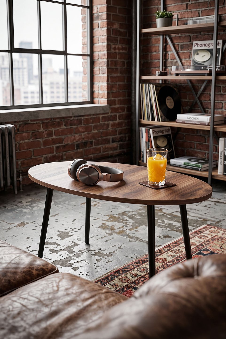 Ovale salontafel met metalen poten 5