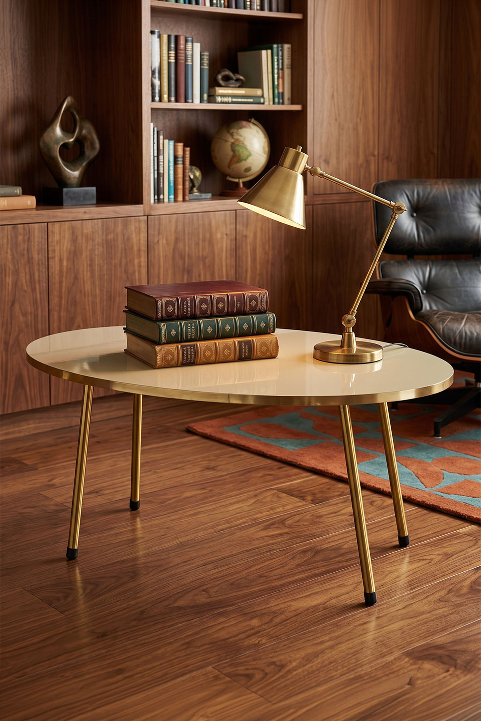 Ovale salontafel met gouden poten 5