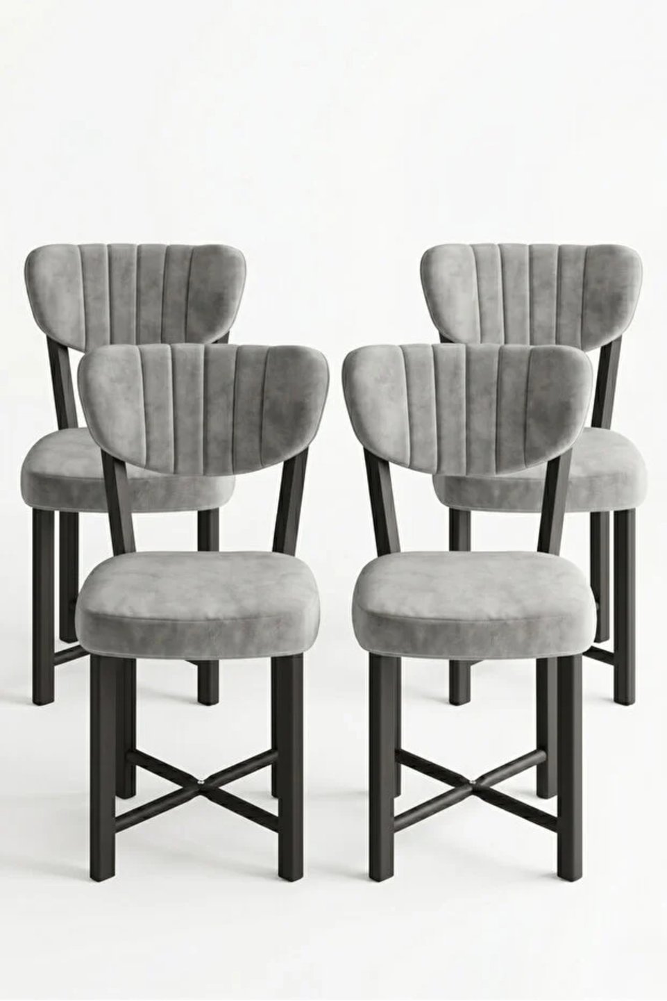Elma Set di sedie da cucina con gambe in metallo 3