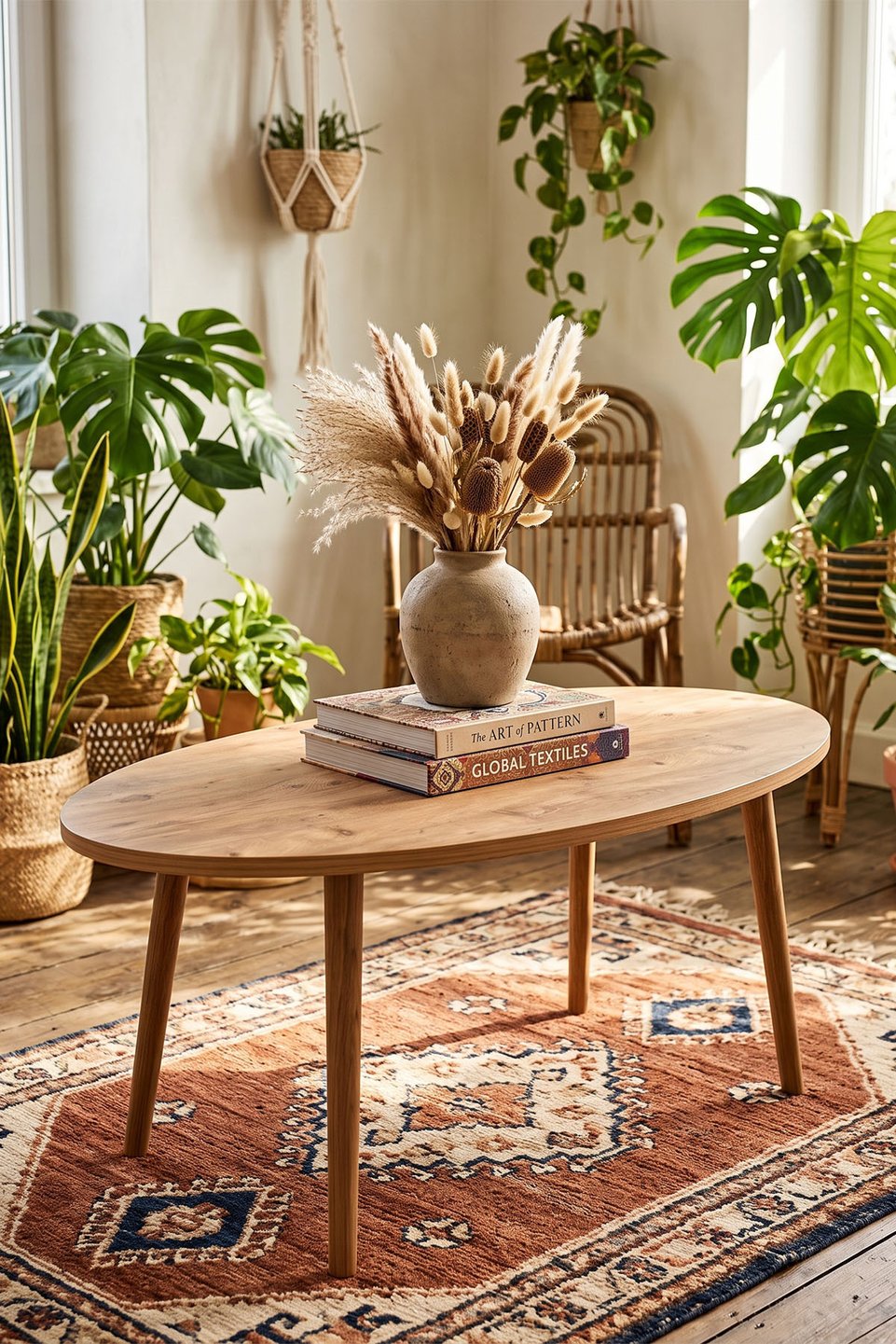 Table basse ovale à pieds tournés 4