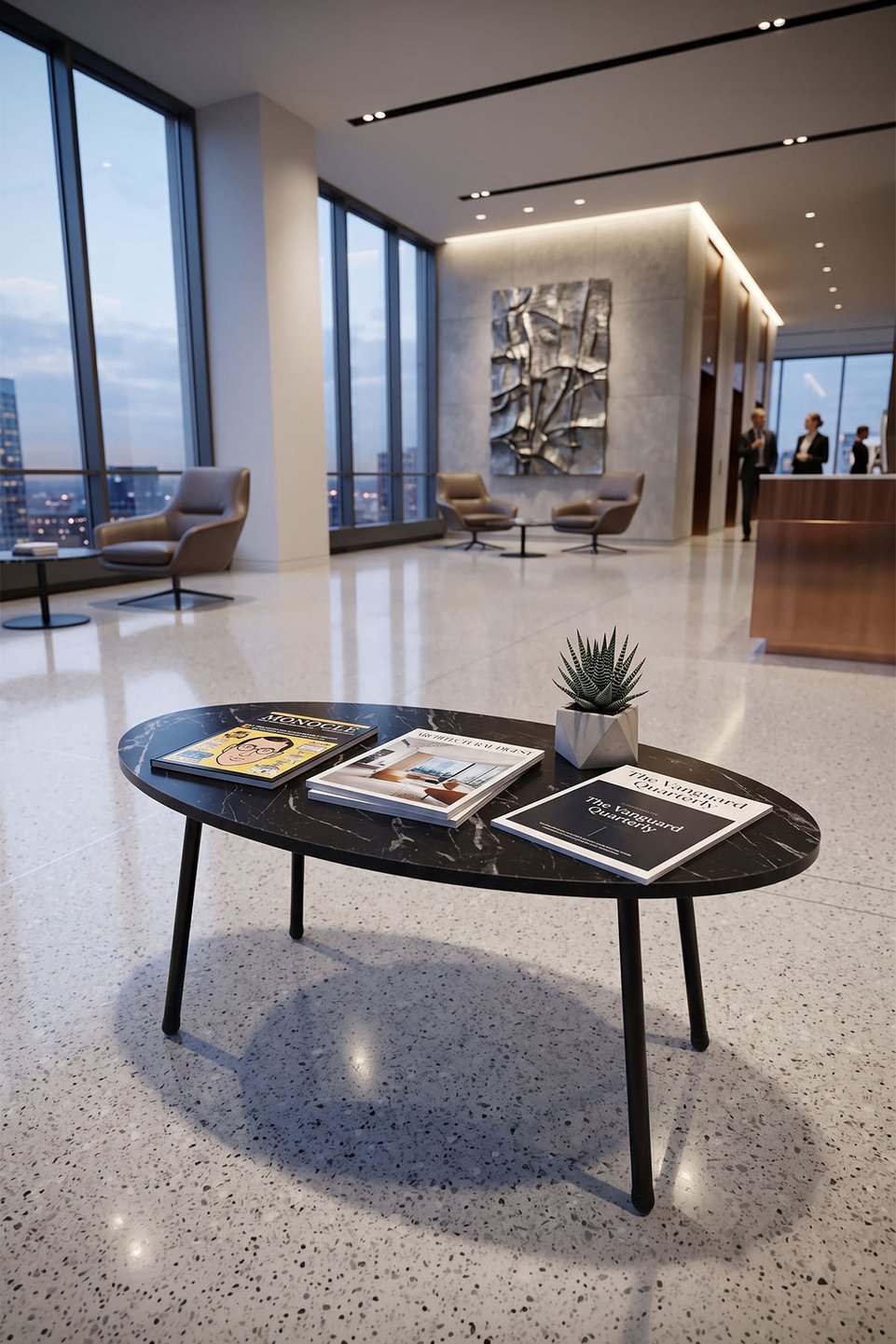 Oval Coffee Table with Metal Legs 6