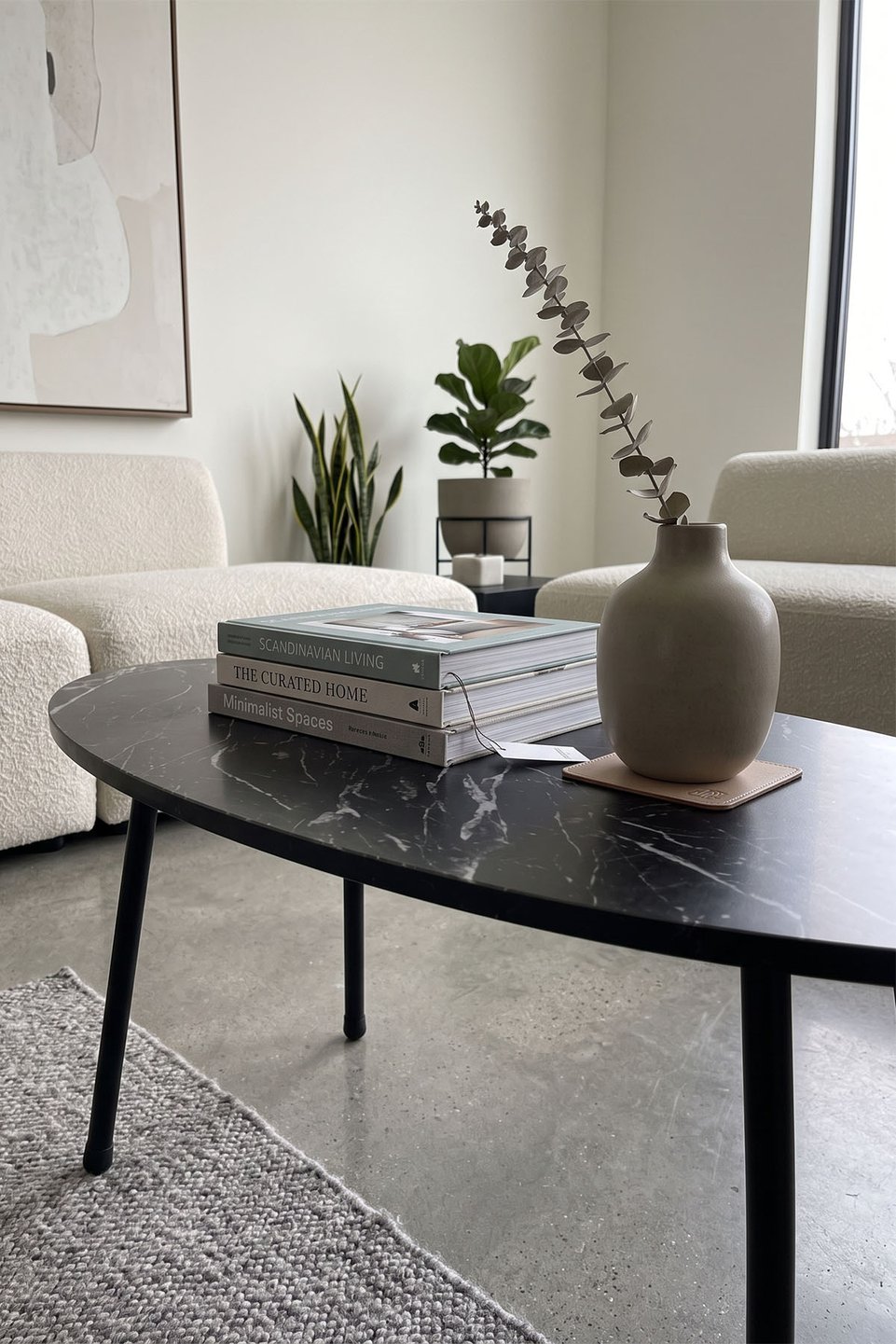 Oval Coffee Table with Metal Legs 7