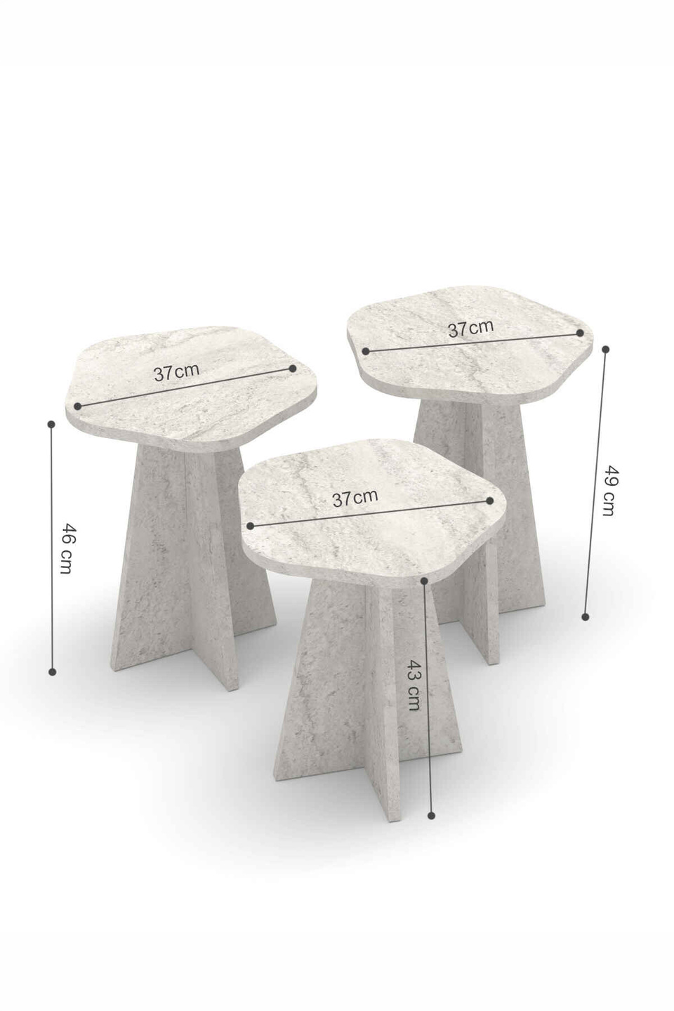 Çiçek Set tavolino da salotto e tavolini a nido 5