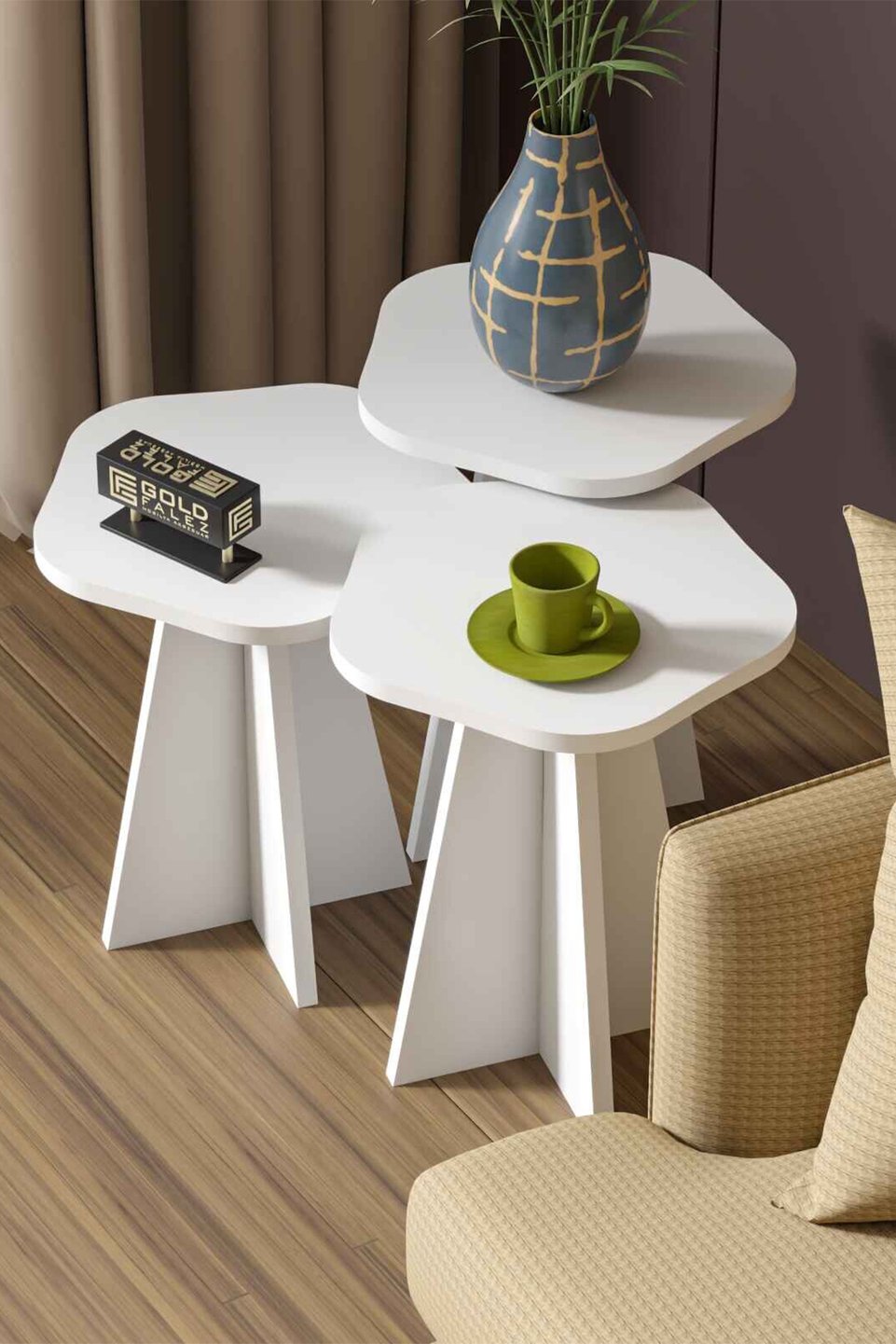 Çiçek Tables gigognes – Blanc