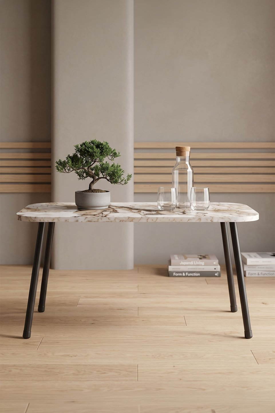 Mesa de centro rectangular de metal negro 6