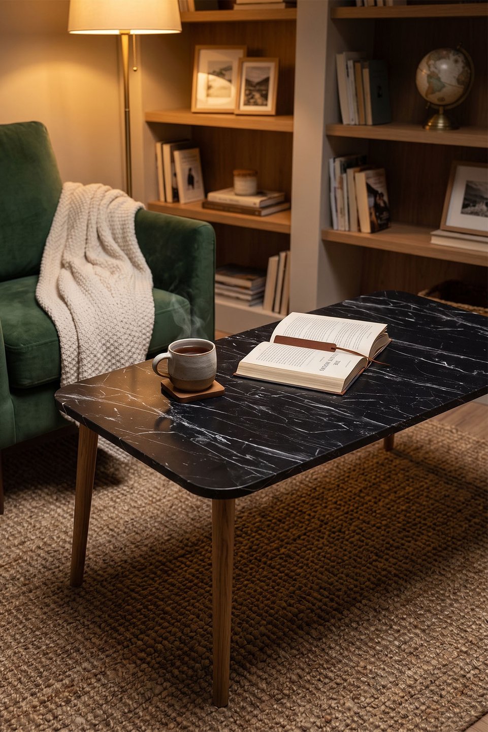 Mesa de centro cuadrada con patas torneadas 5