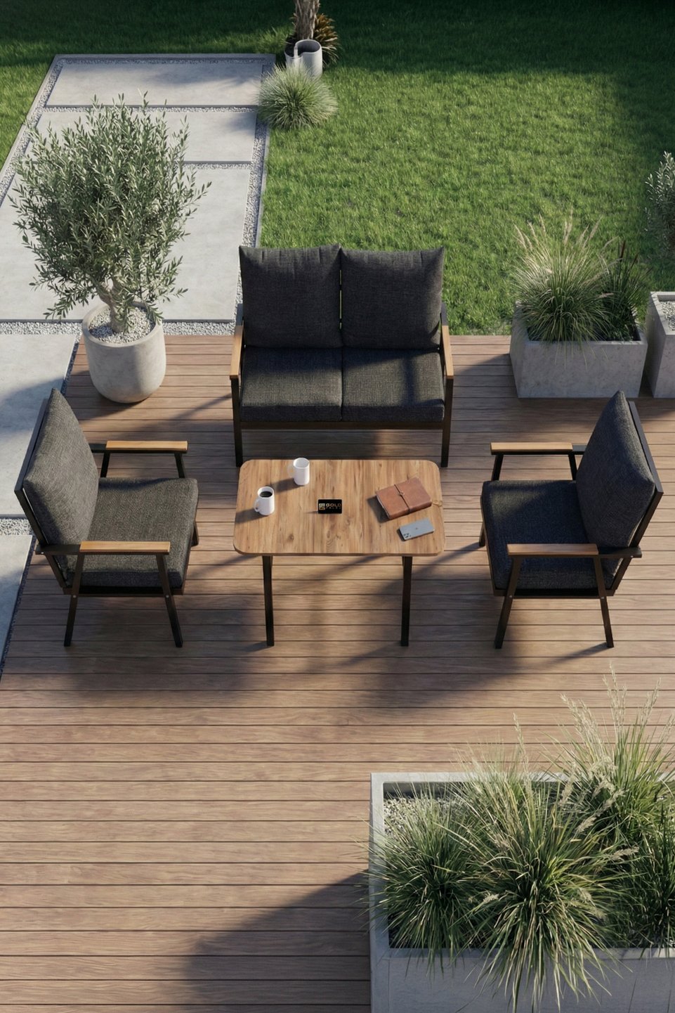Mesa de jardim retangular 5