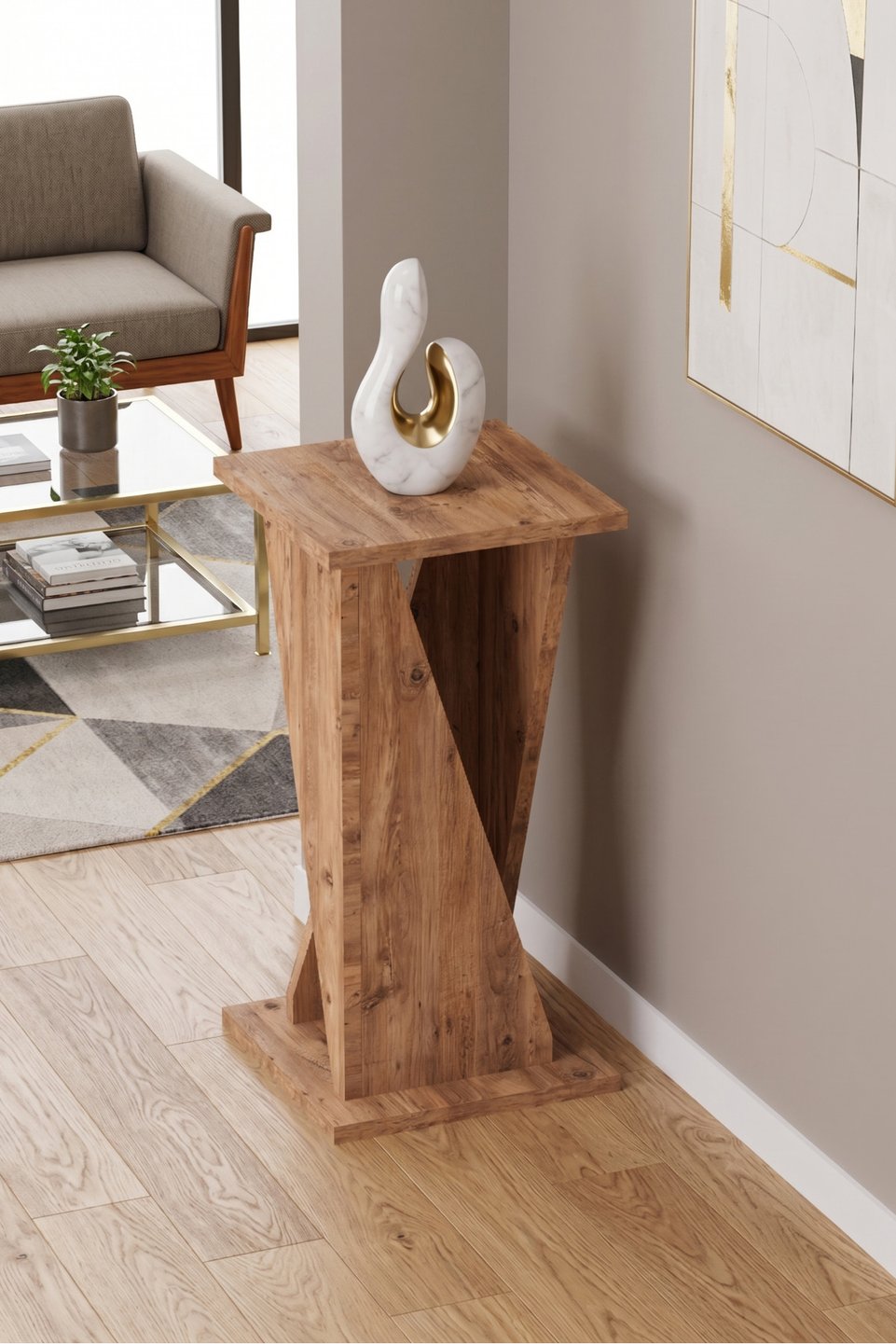 Vizyon Square C-shaped Side Table 4