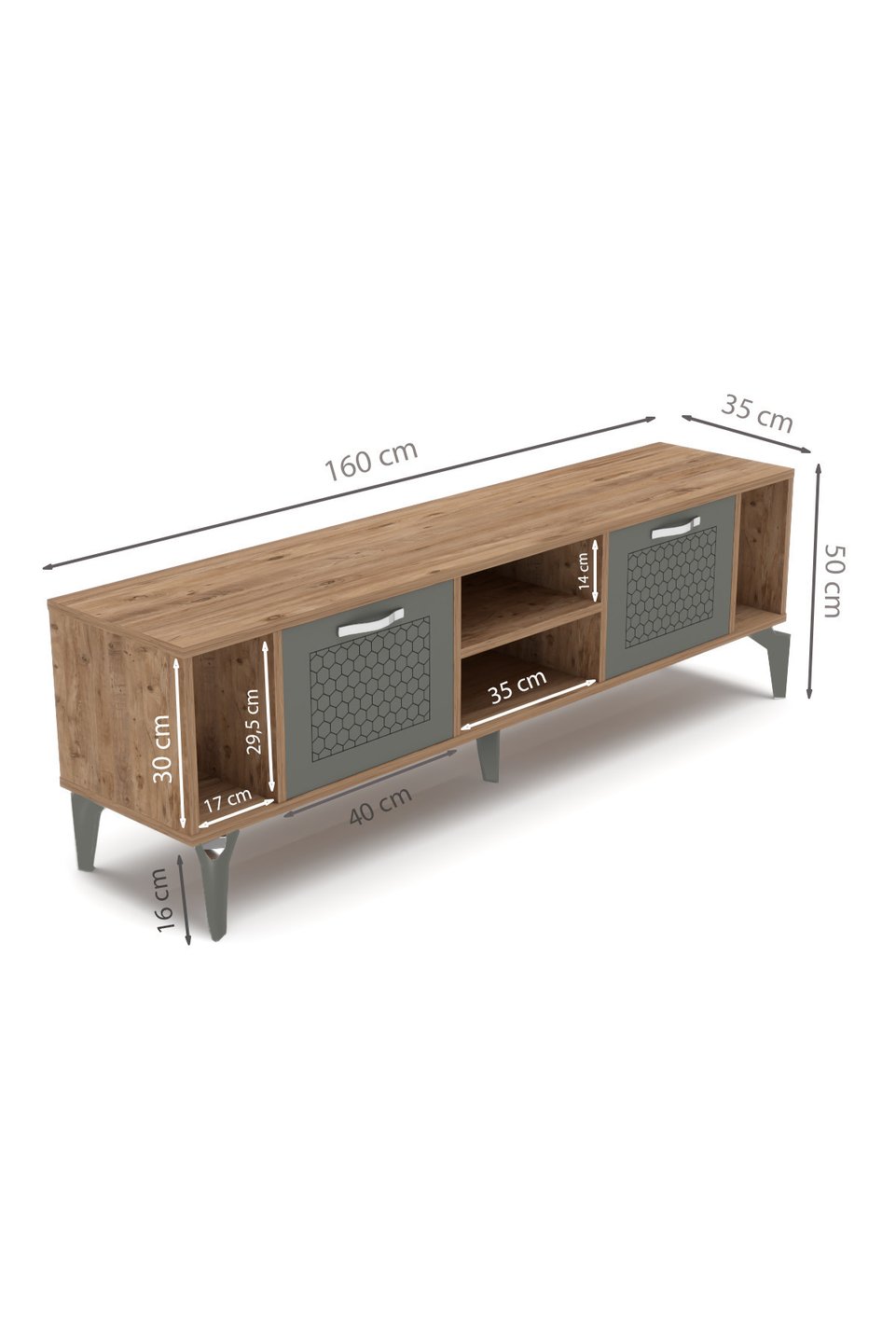 Linya Tv-meubel met zilveren details 3