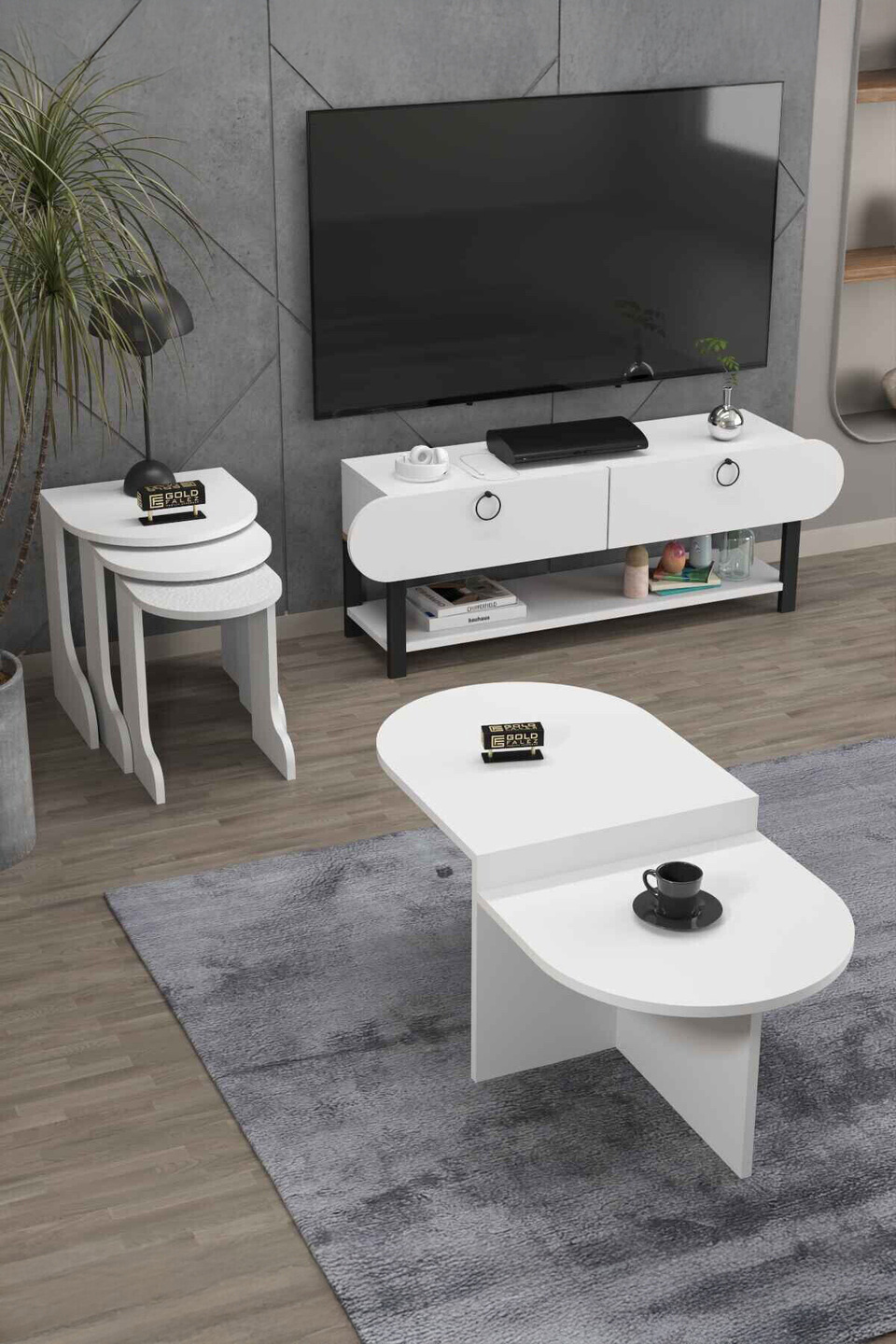 Setro Conjunto de mesa y mueble de TV 2