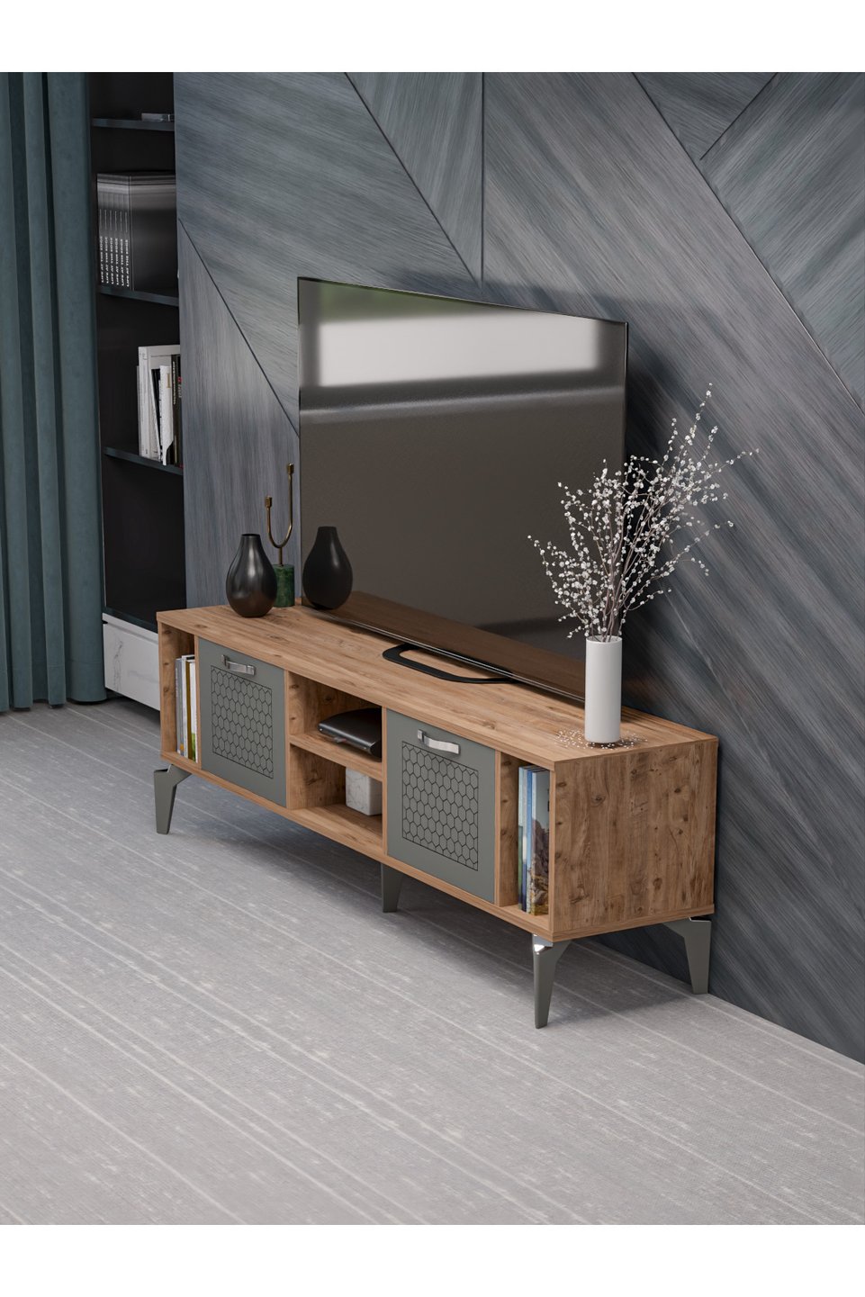Linya Tv-meubel met zilveren details 6