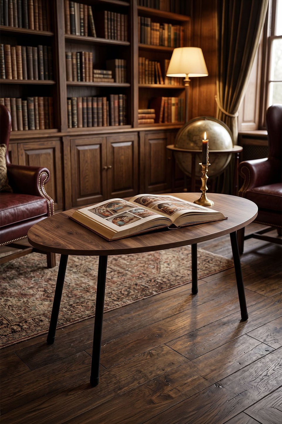 Ovale salontafel met metalen poten 3