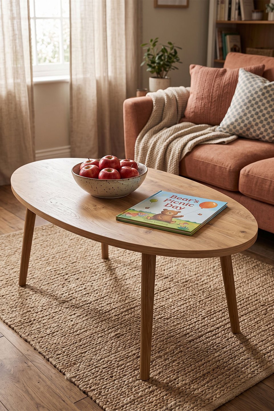 Table basse ovale à pieds tournés 2