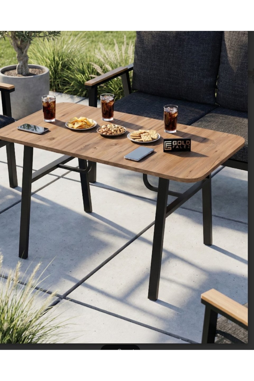 Mesa de jardim retangular 3
