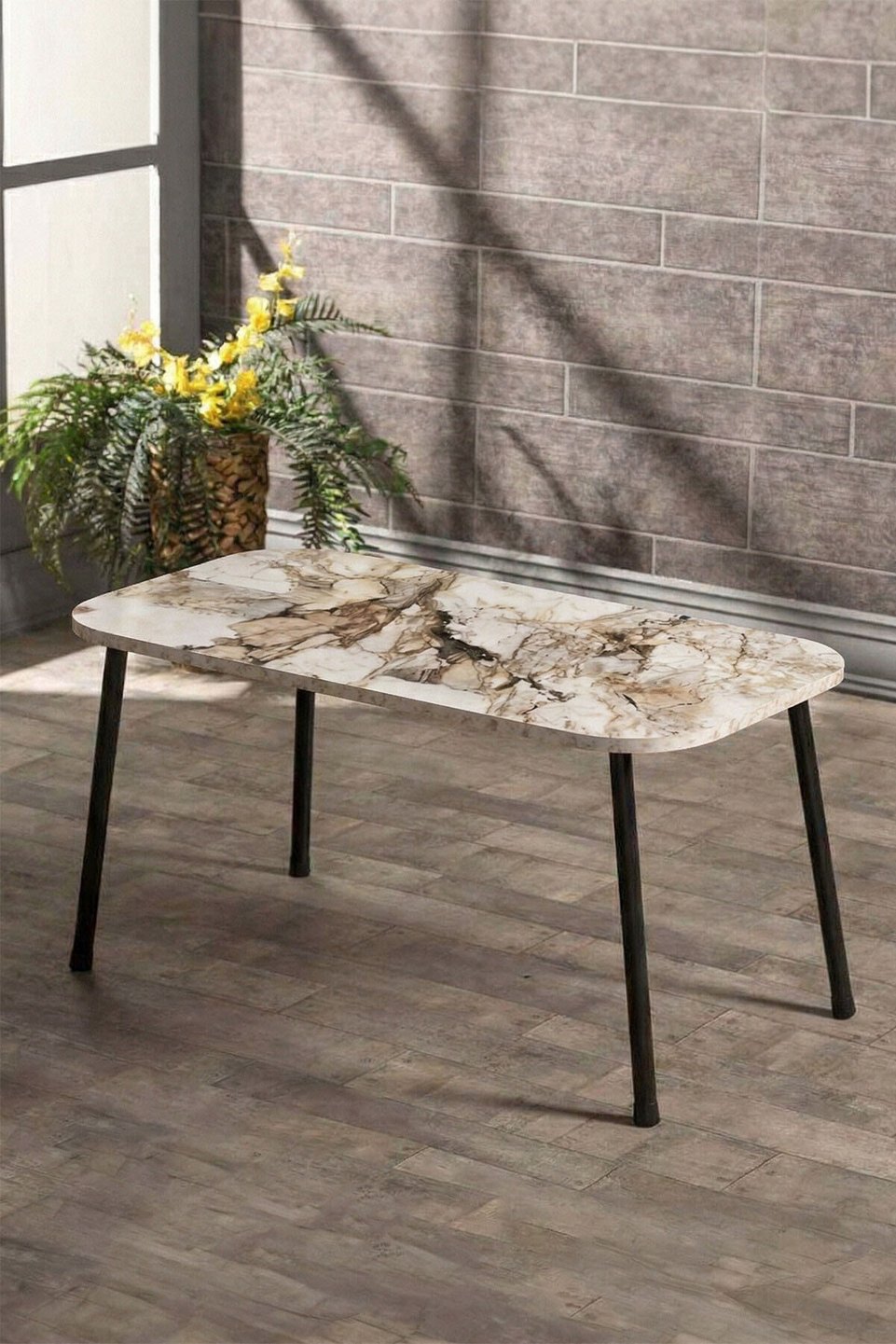 Mesa de centro rectangular de metal negro 5