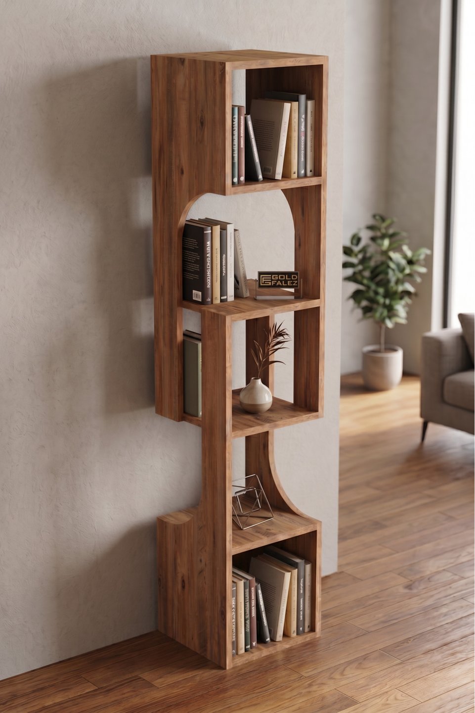 Libreria multiuso a 5 livelli – Pino atlantico