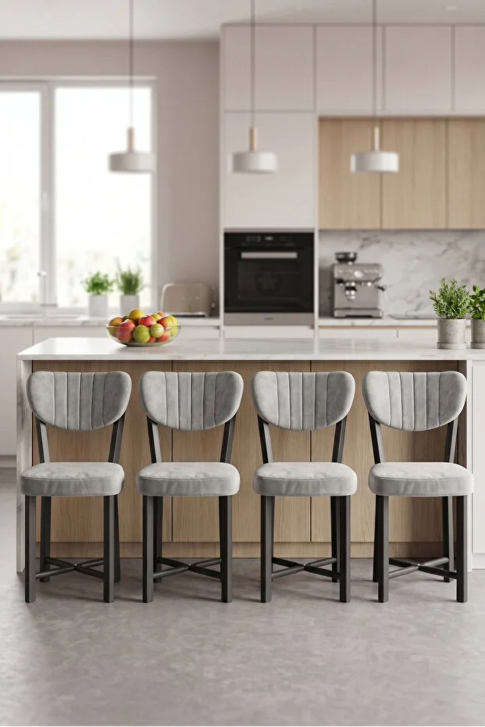 Elma Set di sedie da cucina con gambe in metallo 7