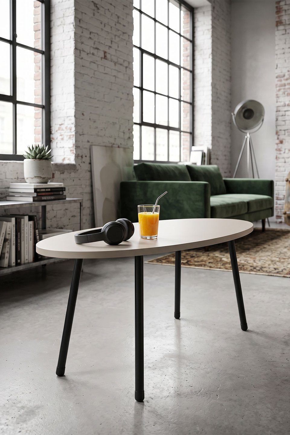 Ovale salontafel met metalen poten 5