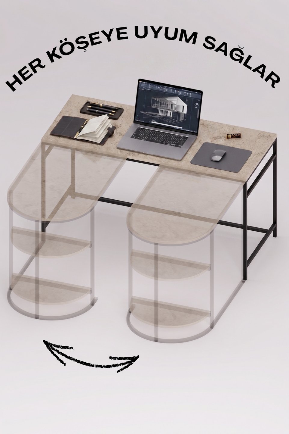 L-vormig hoekbureau 6