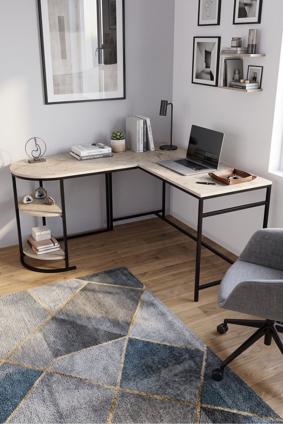 L-vormig hoekbureau 4