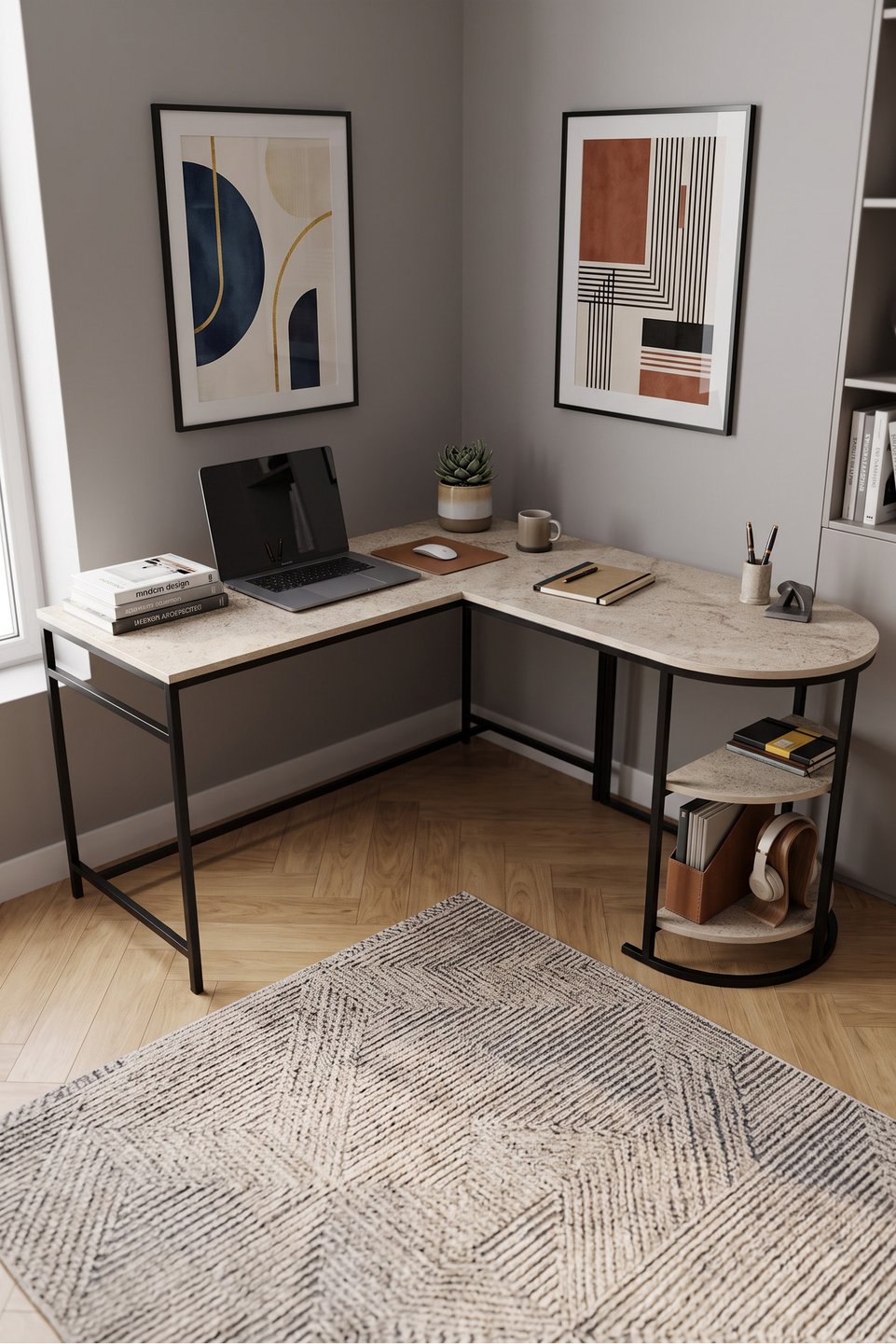 L-vormig hoekbureau 5