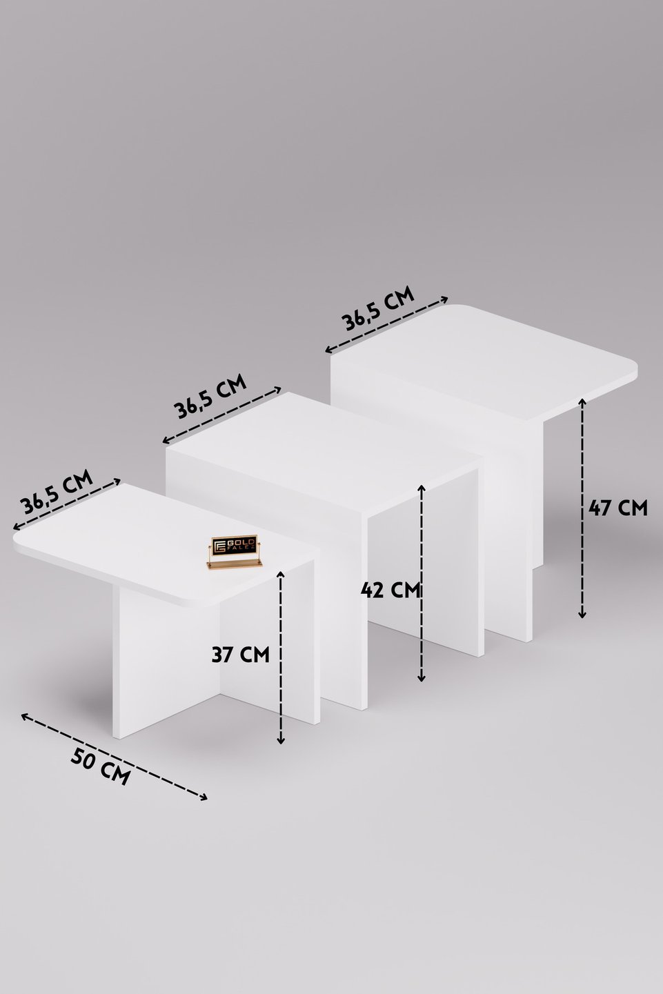 Liva Conjunto de mesas de centro de encaixe quadradas 5