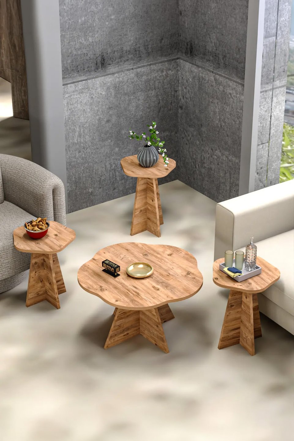 Çiçek Salontafel- en nesttafelset 7