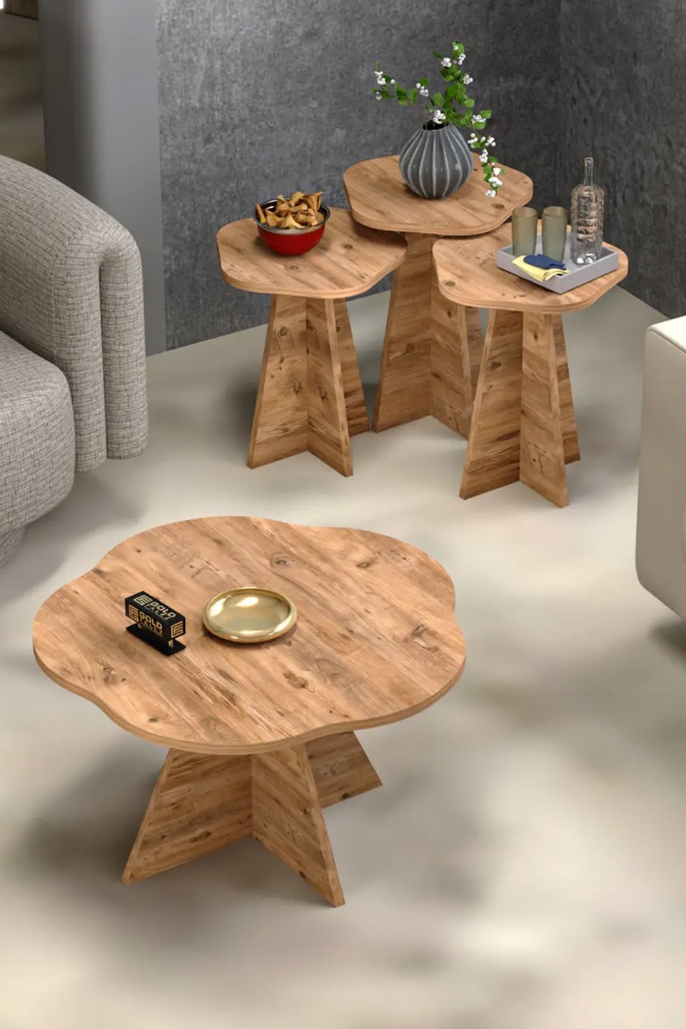 Çiçek Salontafel- en nesttafelset 6