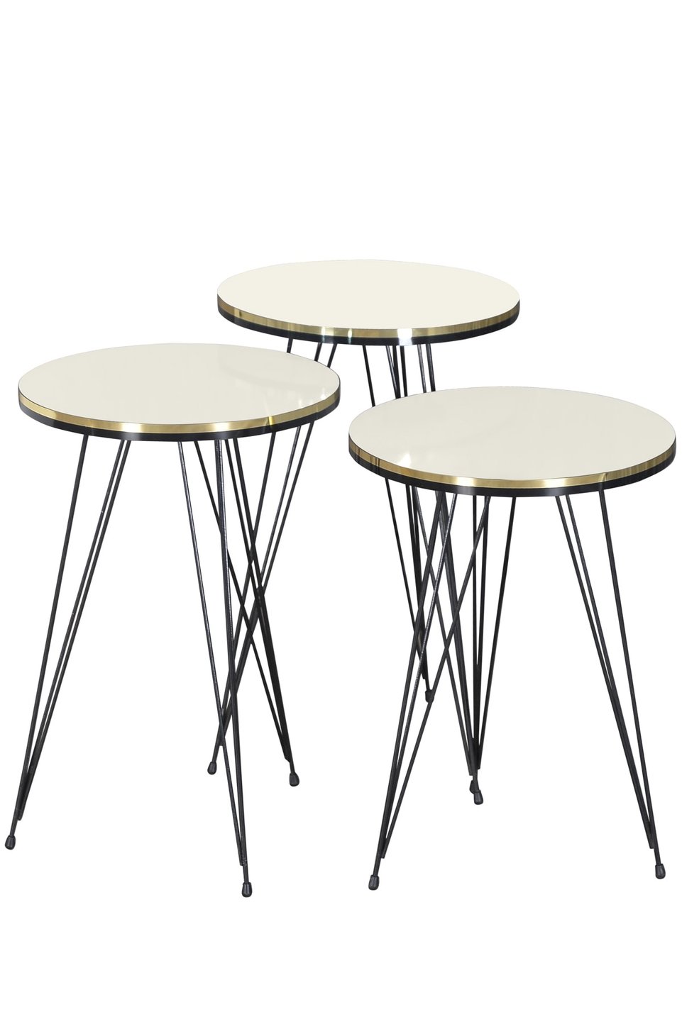 Tisch-Set mit schwarzen Drahtbeinen 5